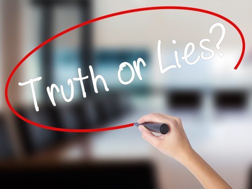 Hand writing "truth or lies"