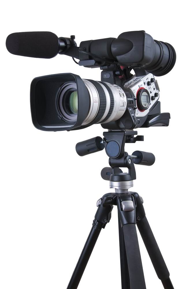 video camera in tripod