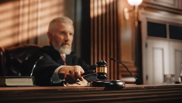 Judge hammering gavel