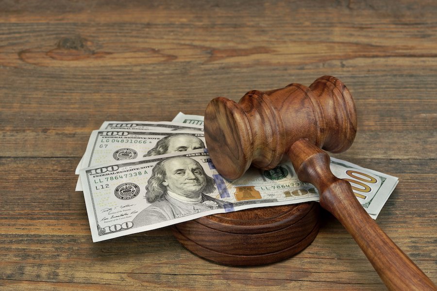 Gavel and some $100 bills