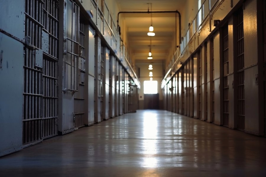 Interior of a prison during the daytime