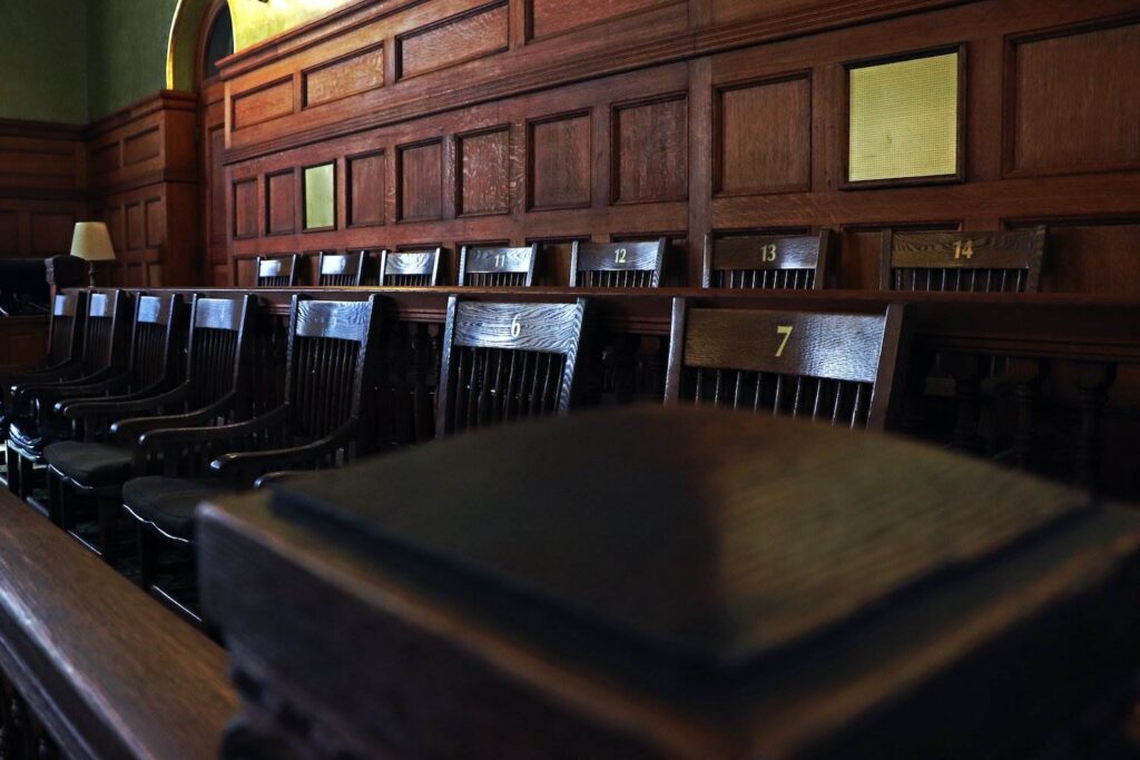 Empty jury box