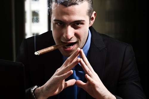 Man with cigar in mouth